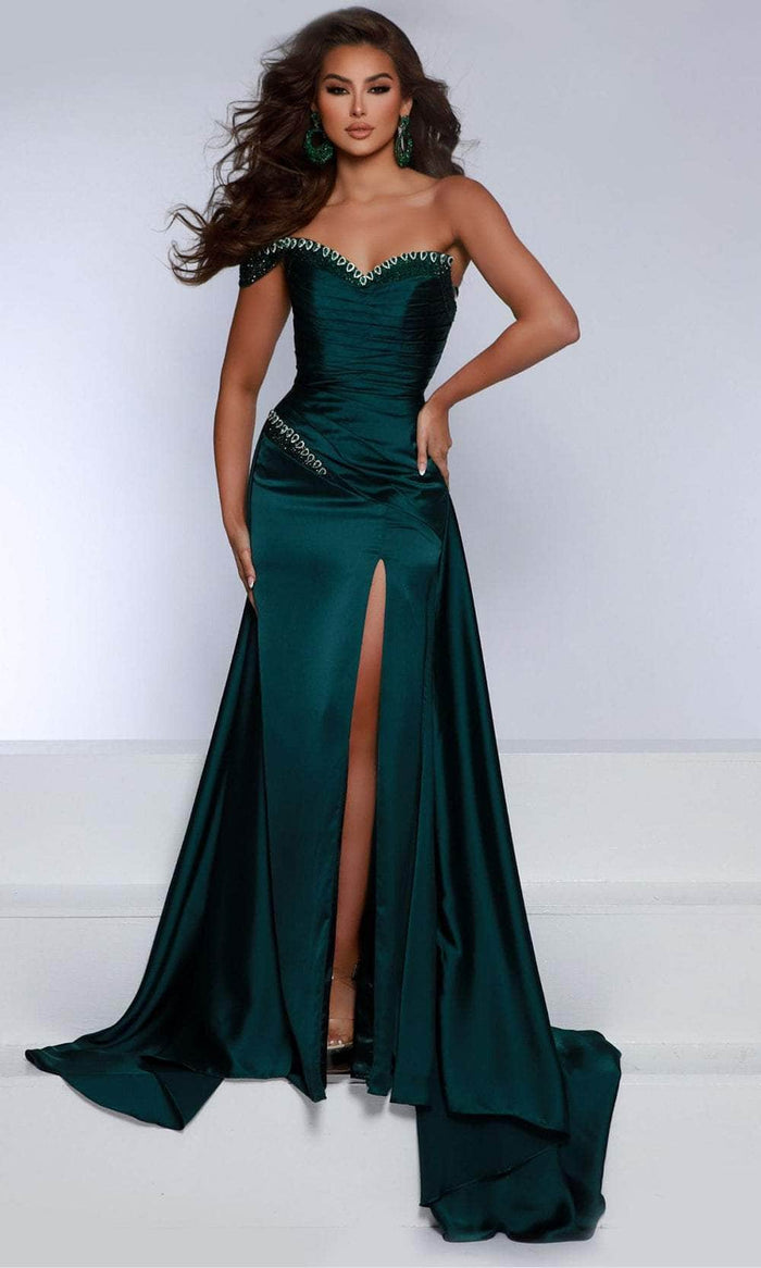 Johnathan Kayne 2898 - Ruched Bodice Sweetheart Prom Dress Prom Dresses 00 / Emerald