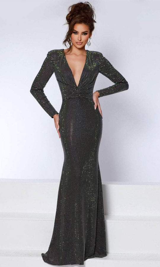 Johnathan Kayne 2901 - Beaded V-Neck Evening Dress