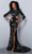 Johnathan Kayne 2922 - High Neck Long Sleeve Evening Gown Evening Dresses 00 / Disco Leopard