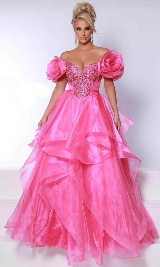 Johnathan Kayne 3036 - Strapless Layered Ruffle Ballgown