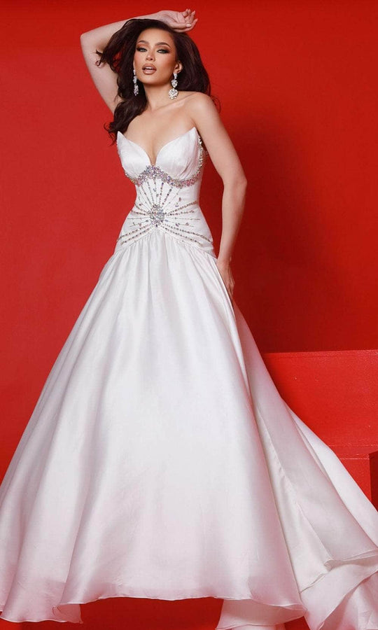 Johnathan Kayne 3045 - Luxurious Silk Gazar Strapless Ballgown