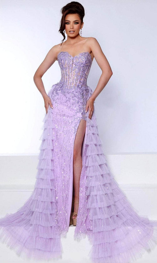 Johnathan Kayne 3083 - Ruffled Overskirt Sweetheart Sequin Prom Gown