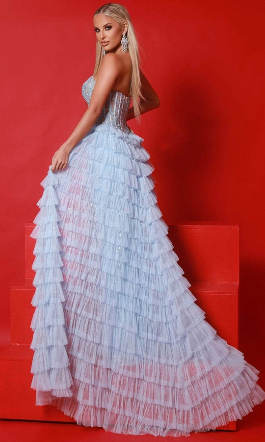 Johnathan Kayne 3083 - Ruffled Overskirt Sweetheart Sequin Prom Gown