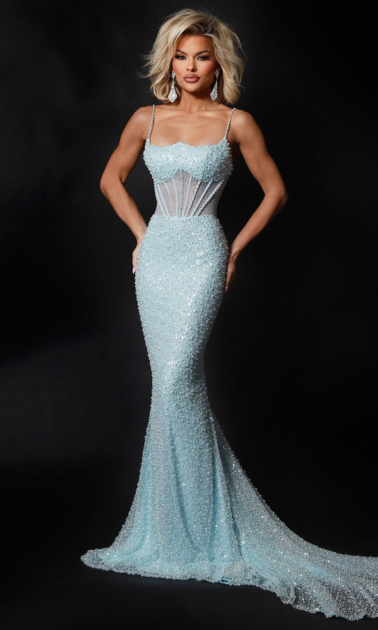 Johnathan Kayne 3235 - Beaded Corset Mesh Evening Dress