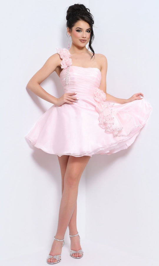 Johnathan Kayne 3267S Floral One Shoulder Cocktail Dress
