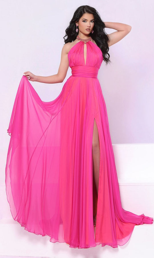 Johnathan Kayne 3329 Beaded Halter A-Line Dress