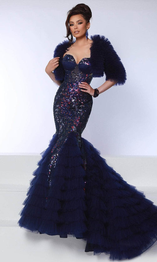 Johnathan Kayne DKS7 - Sequin Mesh Sweetheart Neckline Prom Gown