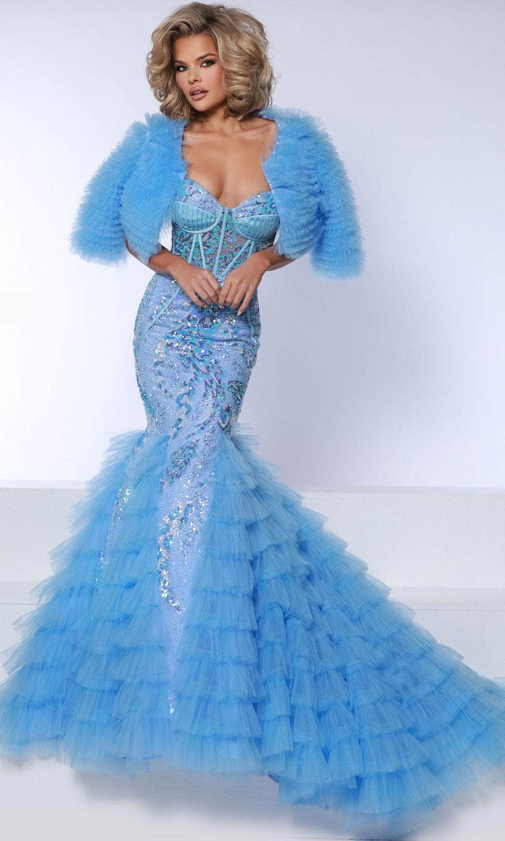 Johnathan Kayne DKS7 - Long Embroidered Sequin Mesh, Mesh, Stretch ...