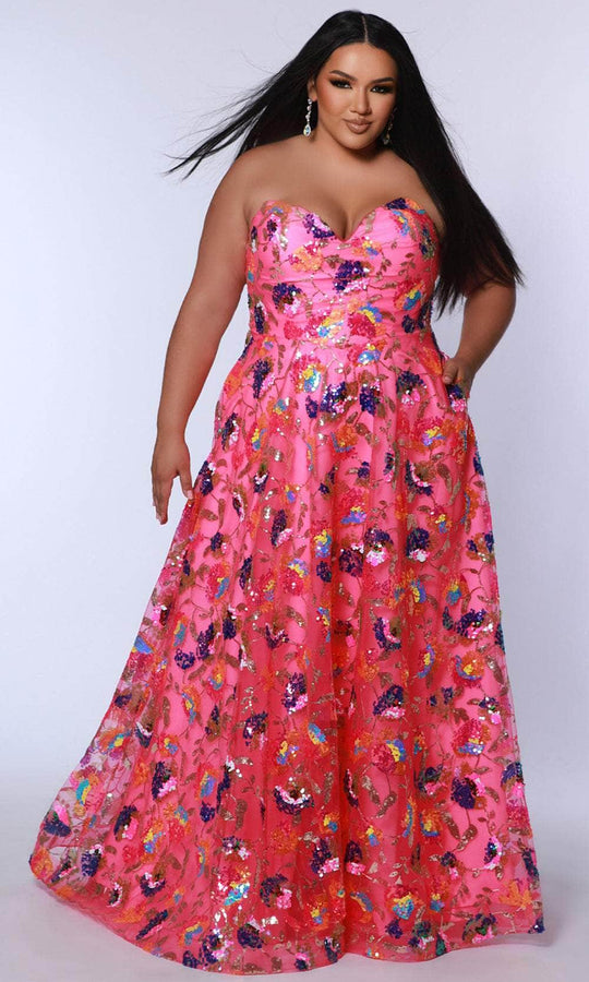 Johnathan Kayne for Sydney's Closet JK2508 - Beaded Mermaid Gown with Chevron Pattern