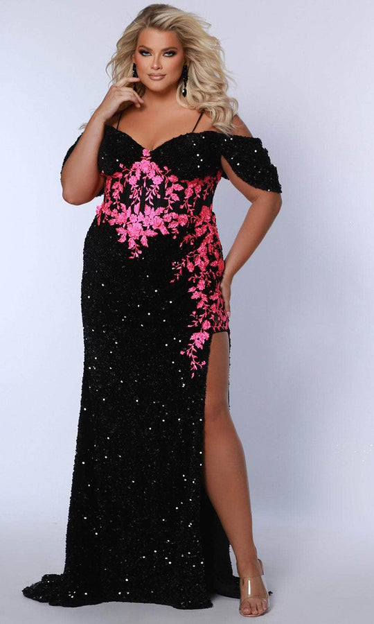 Johnathan Kayne for Sydney's Closet JK2511 - Off-shoulder Floral Beaded Mermaid Gown