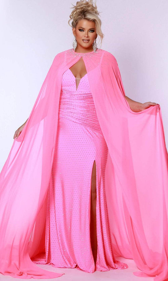 Johnathan Kayne for Sydney's Closet JK2518 - V-neck Floral Beaded Mermaid Gown