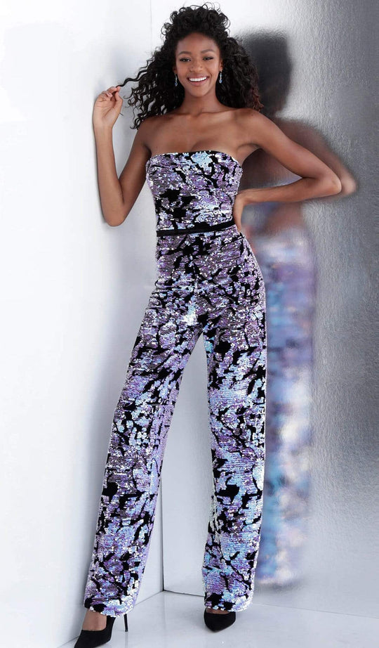 Jovani - 67849 Strapless Sequined Fitted Jumpsuit