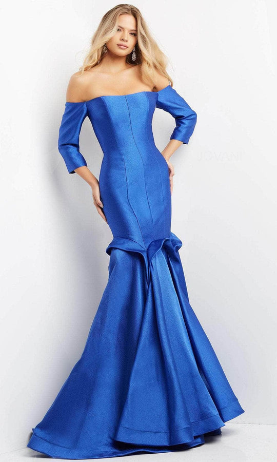 Jovani 03666 - Off Shoulder Trumpet Evening Gown
