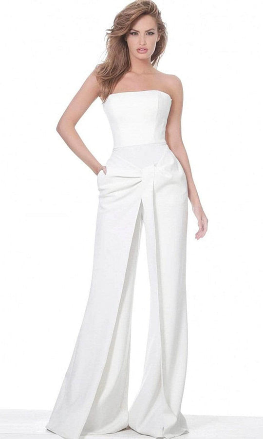 Jovani 03828SC - Strapless Wide Leg Evening Jumpsuit