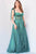 Jovani - 04634 Tie Shoulder Beaded Sweetheart A-Line Gown Evening Dresses 2 / Emerald