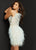 Jovani 04739SC - Deep V-Neck Feathered Cocktail Dress Homecoming Dresses 6 / Hot-Pink