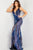 Jovani - 05103 Sequin Plunging V Neck Junior Prom Gown Prom Dresses 00 / Blue