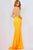Jovani - 06450 Two Tone Sequined V Neck Trumpet Dress Prom Dresses