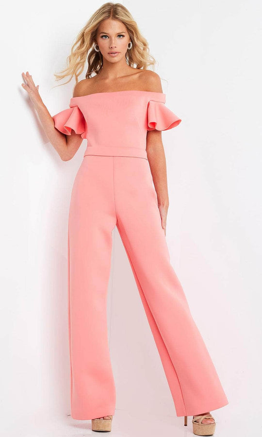 Jovani 06713 - Off Shoulder Evening Jumpsuit
