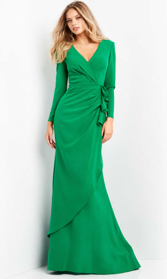 Jovani 06995 - Long Ruffle Draped Mother of the Groom Dress
