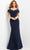 Jovani 06999SC - Cold Shoulder Mermaid Evening Dress Evening Dresses 12 / Navy