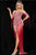 Jovani 07031 - Sleeveless Deep V-neck Evening Gown Prom Dresses 00 / Burgandy/Silver