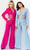 Jovani 07227SC - Long Sleeve Two Piece Jumpsuit Formal Pantsuits 4 / Fuchsia
