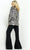 Jovani 07239 - Plunging Neck Long Sleeve Pantsuit Formal Pantsuits