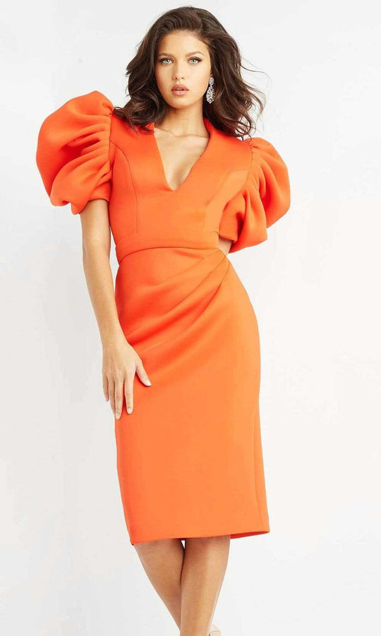 Jovani - 07269 Oversized Puff Sleeve Sheath Dress