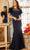 Jovani 07432SC - Feather Sleeve Sheath Evening Dress Evening Dresses 4 / Light-Blue
