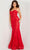 Jovani 07499 - Bustier Lace Mermaid Prom Dress Special Occasion Dress 00 / Red