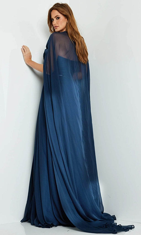 Jovani 07928 - Plunging V-Neck Sheer Gown