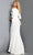 Jovani 08201SC - Quarter Sleeve Peplum Evening Dress Evening Dresses 8 / Wine
