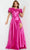 Jovani 08322 - Ruffled Off Shoulder A-line Dress Special Occasion Dress 00 / Fuchsia