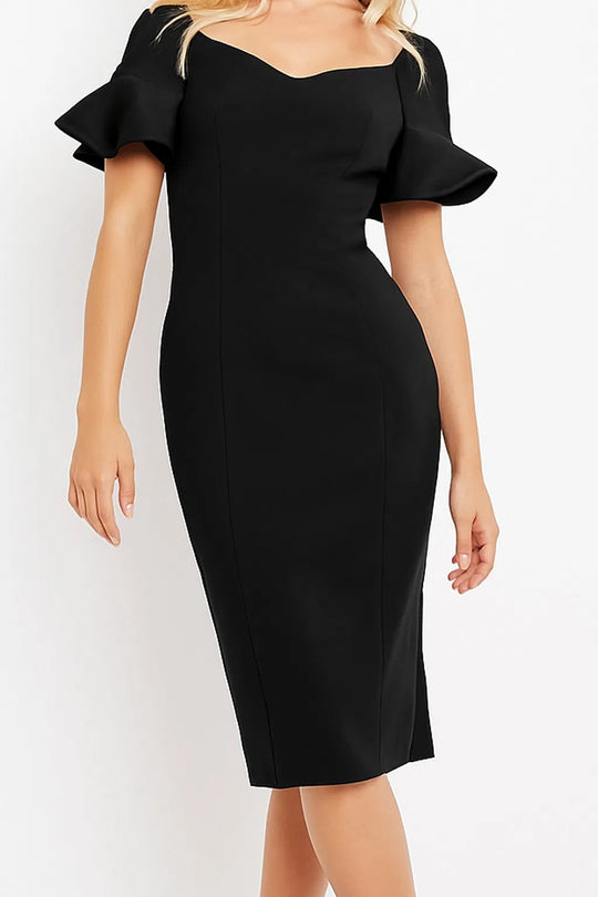 Jovani 09059 Short Sleeve Ruffled Evening Dress