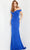 Jovani 09422 - Pleated Off Shoulder Evening Gown Evening Dresses 00 / Royal