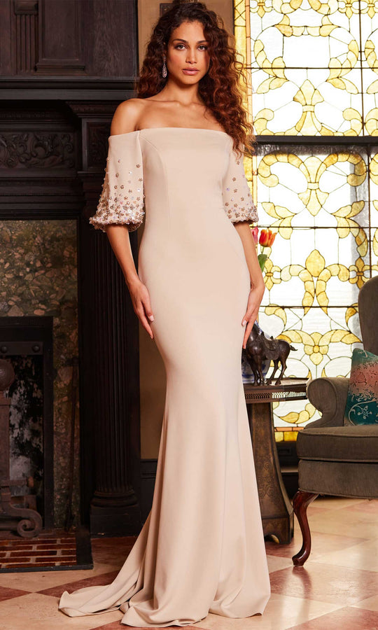 Jovani 09516 - Straight Across Neck Evening Dress
