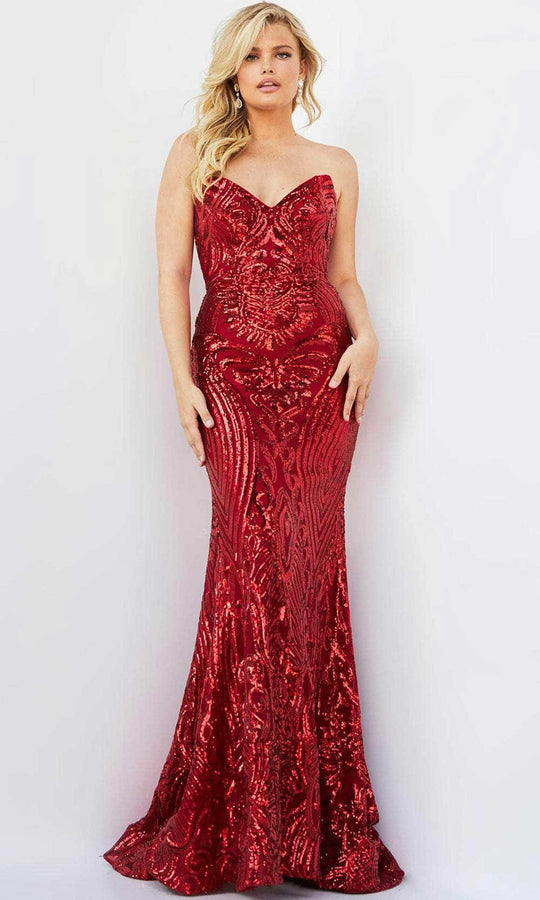 Jovani 09695 - Sequined Sheath Prom Dress