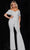 Jovani 09726 - V-Neck Off-Shoulder Jumpsuit Formal Pantsuits 00 / White