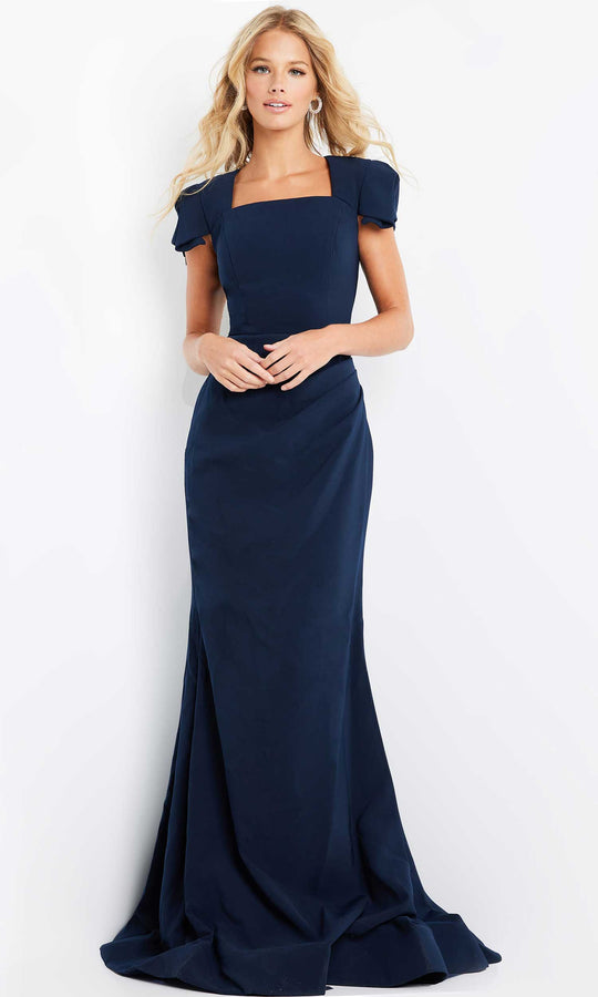 Jovani 09757 - Short Sleeve Mermaid Evening Dress