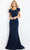Jovani 09757SC - Square Neck Mermaid Evening Dress Evening Dresses 6 / Navy