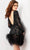 Jovani 09880 - Long Sleeve Feather Hem Cocktail Dress Special Occasion Dress