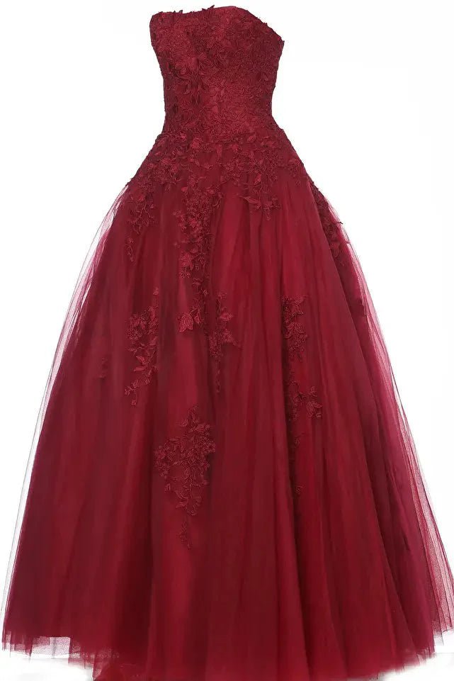 strapless open back dress Plus Size Off Shoulder Tulle Gown– Hello Curve