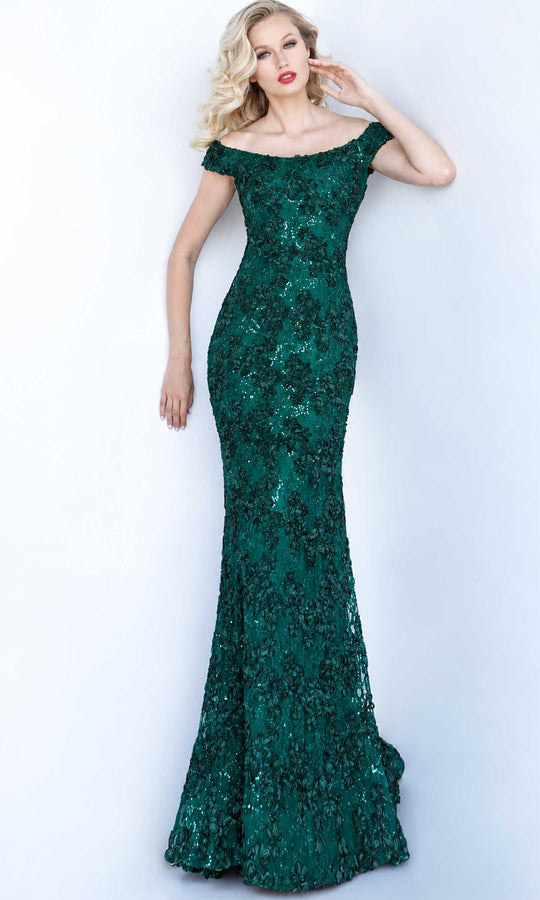 Jovani - 1910 Sequin Floral Embroidered Dress
