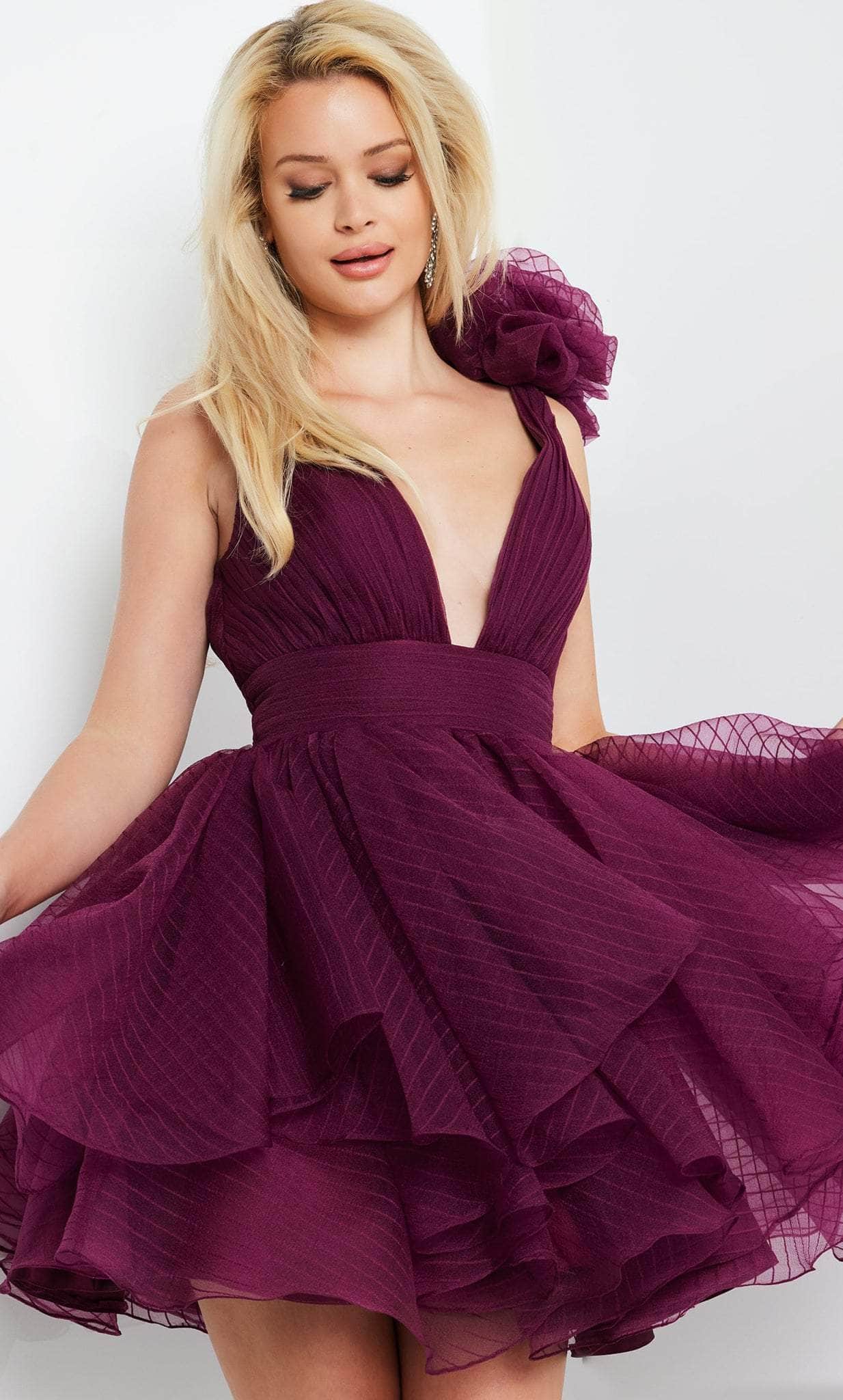 Lipsy Lace Frill Shift Dress in Purple