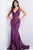 Jovani 22314 - Stripe Sequin V-Neck Prom Dress Prom Dresses 00 / Purple/Fuchsia