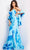 Jovani 22706 - V-Neck Floral Printed Dress Evening Dresses