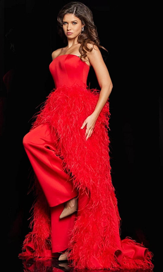 Jovani 22817 - Strapless Jumpsuit with Overskirt