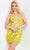 Jovani 22919 - Plunging Beaded Cocktail Dress Cocktail Dresses 00 / Yellow