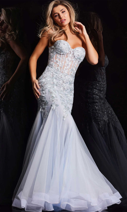 Jovani 22924 - Floral Embroidered Prom Gown